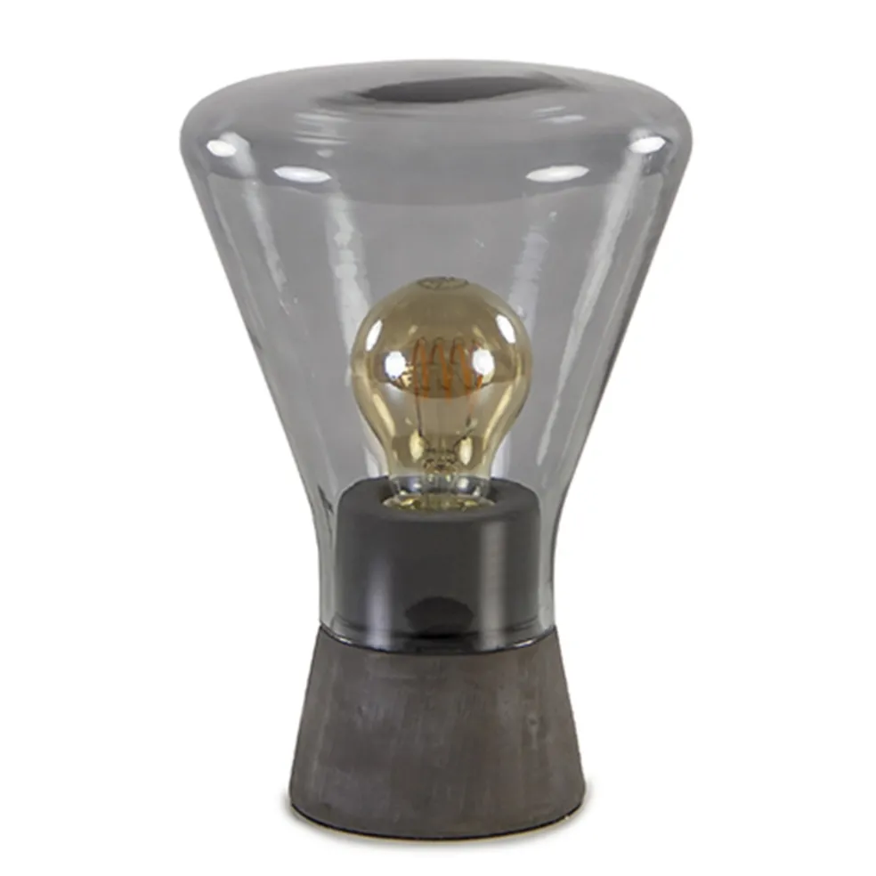 Cheap Straluma Smoke glazen tafellamp met betonnen voet