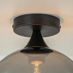 Best Sale Straluma Smoke/titanium plafondlamp 25 cm met zwart