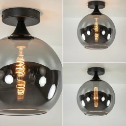 Best Sale Straluma Smoke/titanium plafondlamp 25 cm met zwart