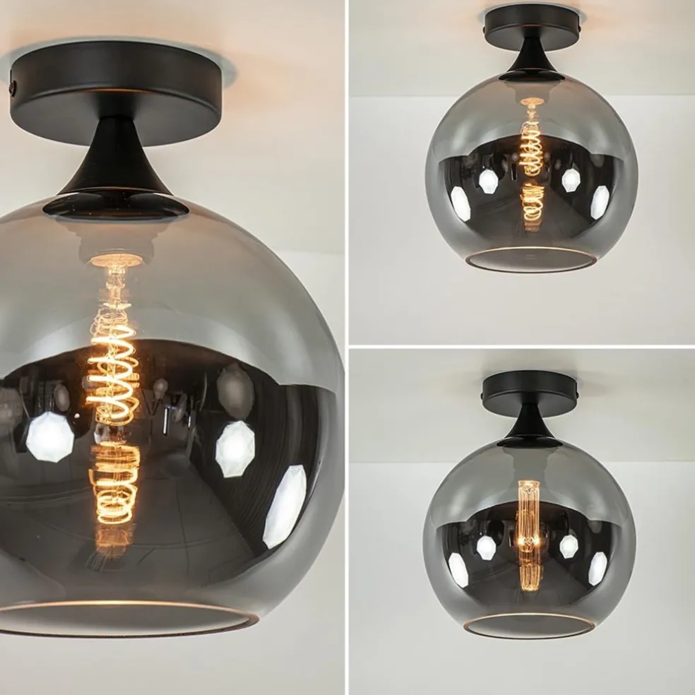 Best Sale Straluma Smoke/titanium plafondlamp 25 cm met zwart