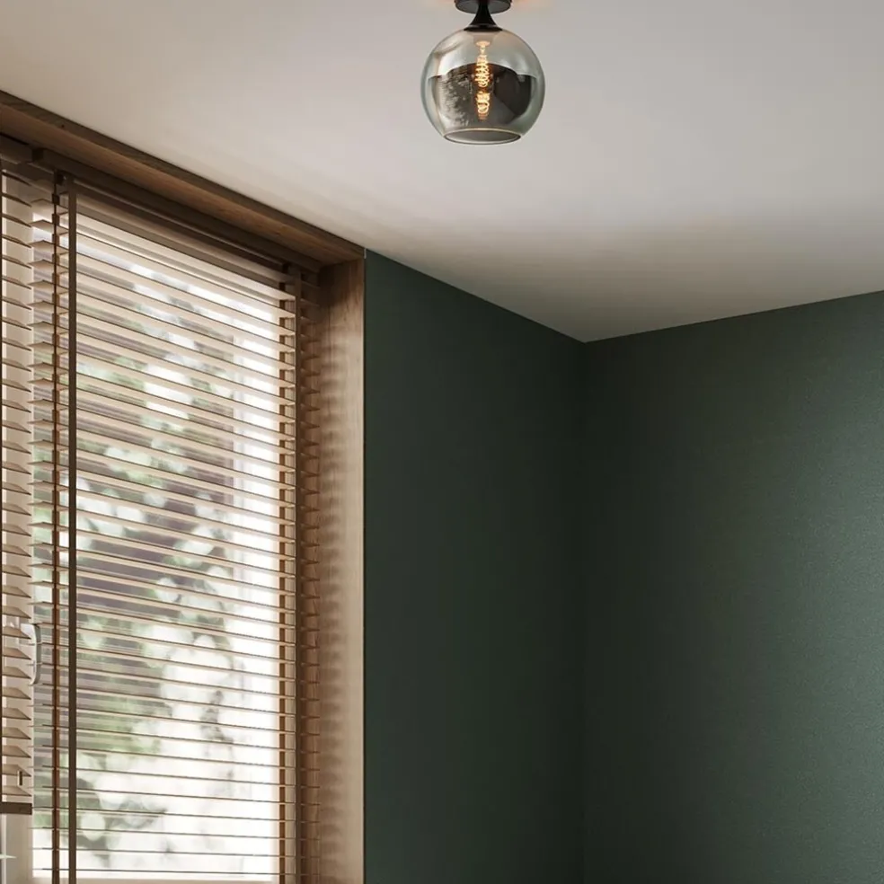 Best Sale Straluma Smoke/titanium plafondlamp 25 cm met zwart