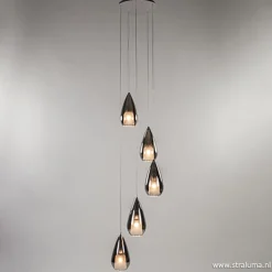 Best Sale Straluma Smokey glazen vide-hanglamp chroom
