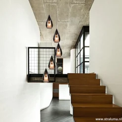 Best Sale Straluma Smokey glazen vide-hanglamp chroom