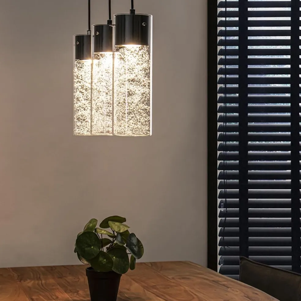 Flash Sale Straluma Speelse hanglamp zwart met helder glas 3-lichts