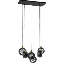 New Straluma Speelse 6-lichts hanglamp zwart met goud
