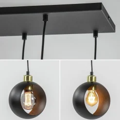 New Straluma Speelse 6-lichts hanglamp zwart met goud