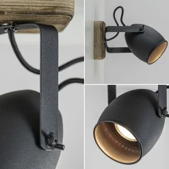 Fashion Straluma Spot 1-lichts zwart met hout