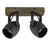 Fashion Straluma Spot 2-lichts zwart met hout