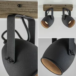 Fashion Straluma Spot 2-lichts zwart met hout
