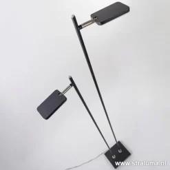 Best Sale Straluma Staande 2-lichts leeslamp zwart 2xpushdimmer