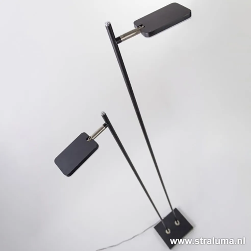 Best Sale Straluma Staande 2-lichts leeslamp zwart 2xpushdimmer