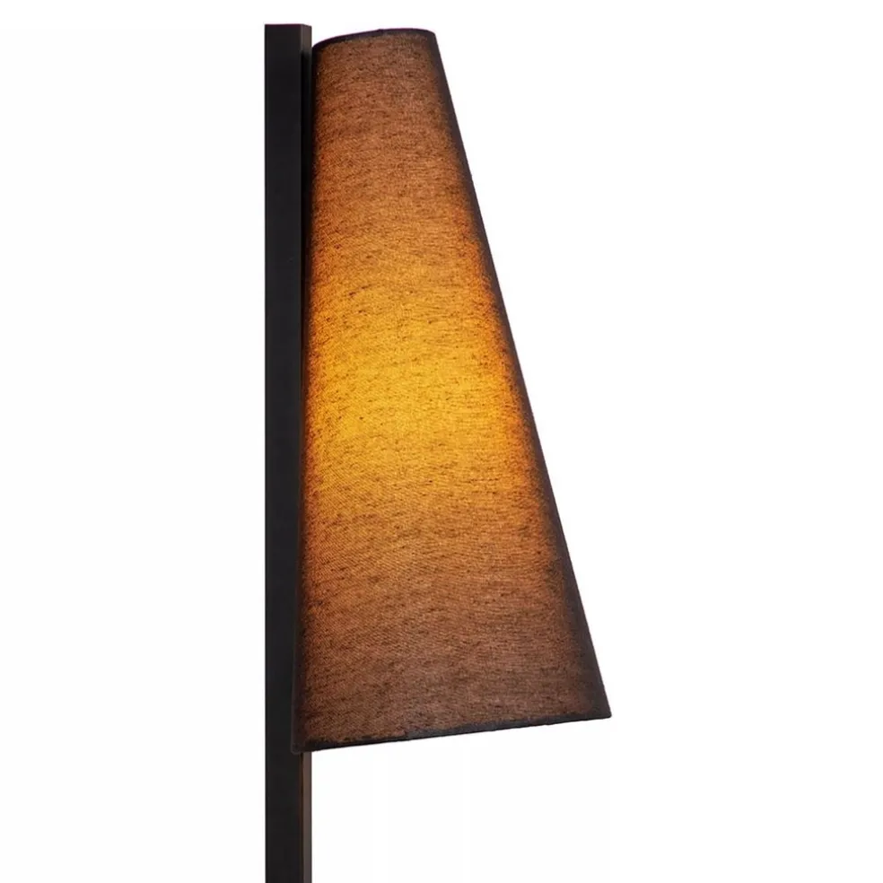 Clearance Straluma Staande schemerlamp mat zwart met linnen kap