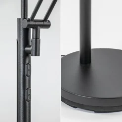 Store Straluma Staande uplighter+leesarm zwart dim.cct