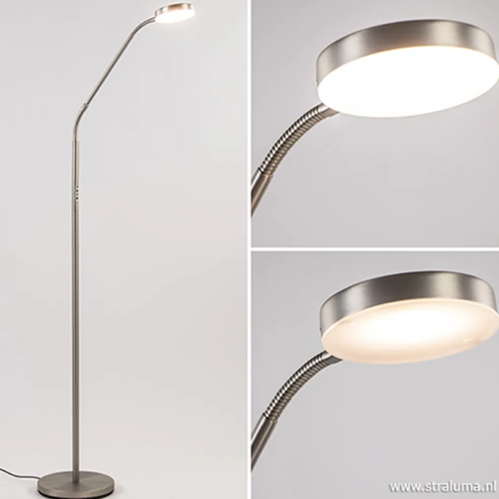 Online Straluma Stalen lees/vloerlamp LED dim to warm