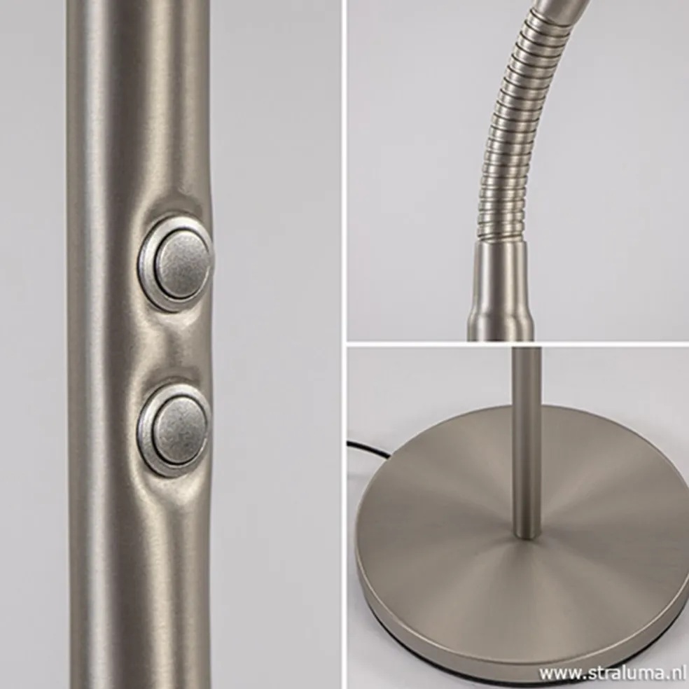 Online Straluma Stalen lees/vloerlamp LED dim to warm