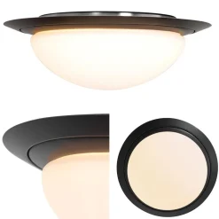 Flash Sale Straluma 3-Standen dimbare LED plafondlamp zwart met wit glas IP44