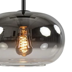 Fashion Straluma Stijlvolle 6-lichts hanglamp zwart met gradiënt smoke glas
