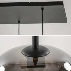 Fashion Straluma Stijlvolle 6-lichts hanglamp zwart met gradiënt smoke glas