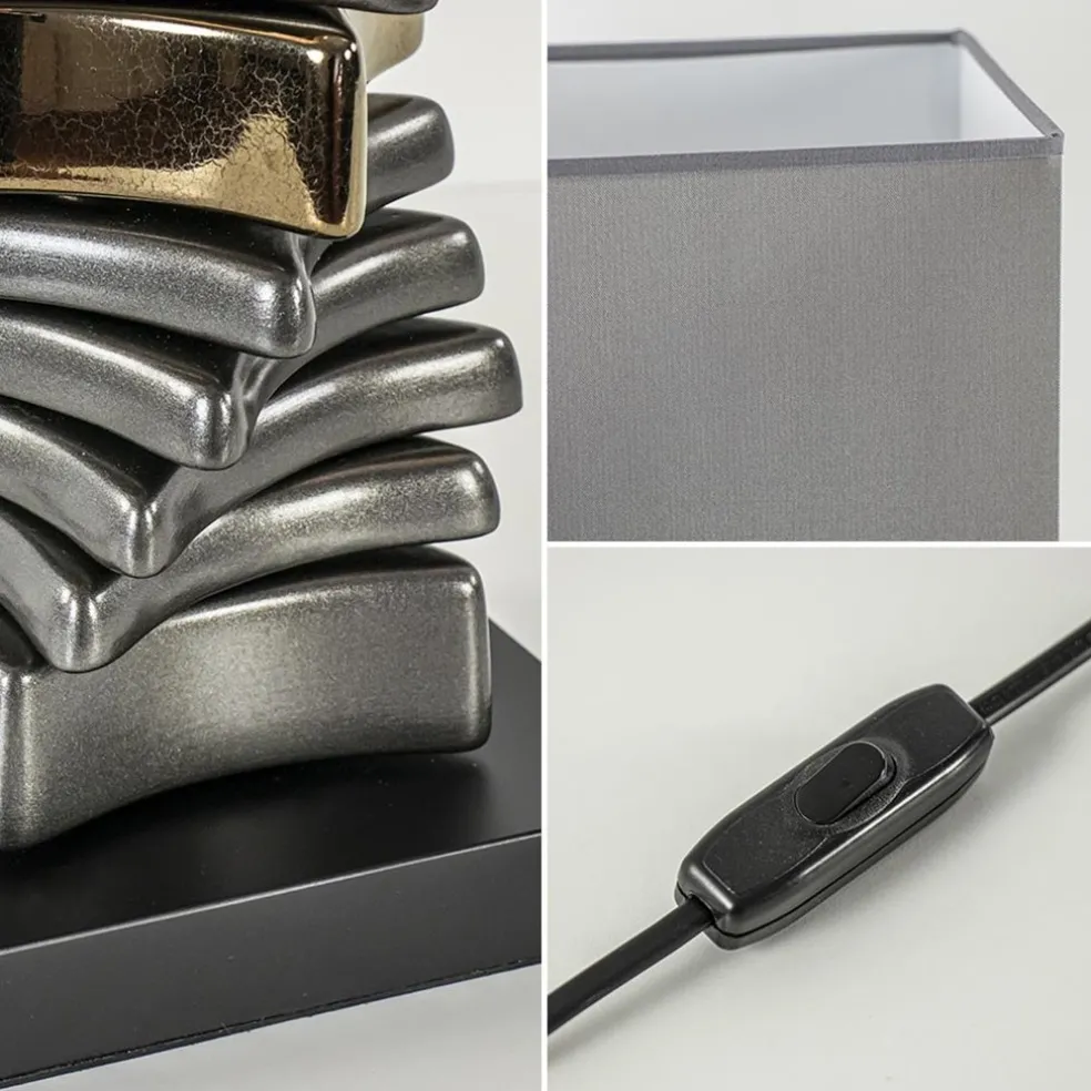 Clearance Straluma Stijlvolle tafellamp grijs/goud inclusief kap