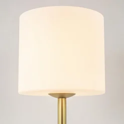 New Straluma Stijlvolle tafellamp mat goud met wit glas