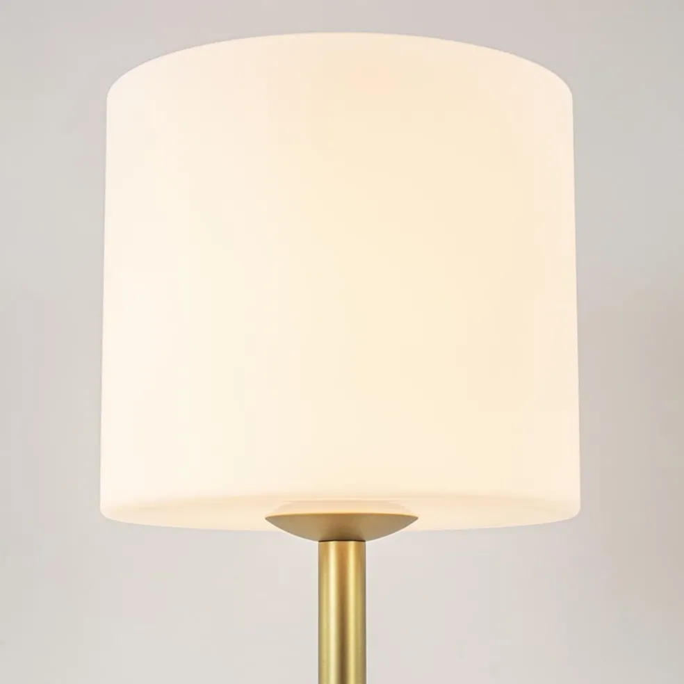 New Straluma Stijlvolle tafellamp mat goud met wit glas