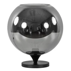Cheap Straluma Stijlvolle tafellamp zwart met smoke/titanium glazen bol