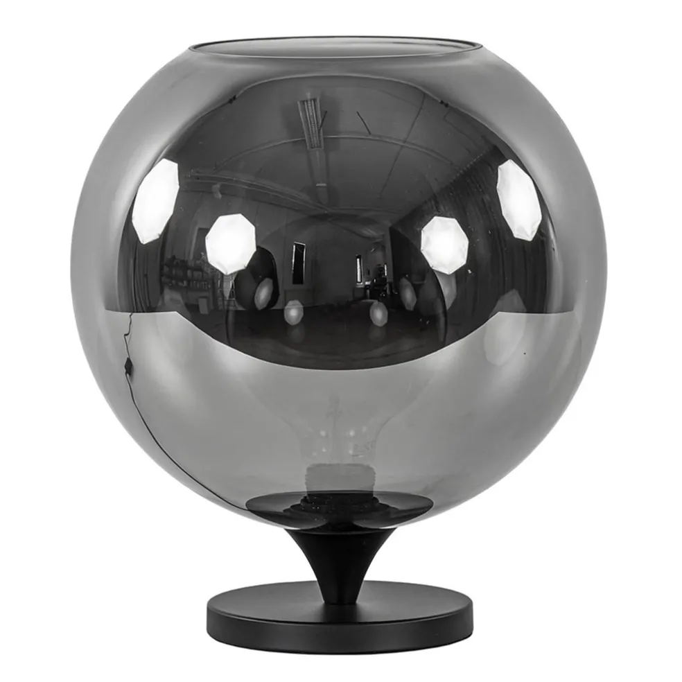 Cheap Straluma Stijlvolle tafellamp zwart met smoke/titanium glazen bol