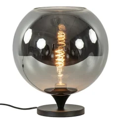 Cheap Straluma Stijlvolle tafellamp zwart met smoke/titanium glazen bol