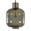 Hot Straluma Stijvolle hanglamp smoke glas met bronzen fitting