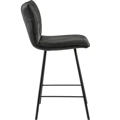 Clearance Straluma Stoere barkruk met bull lederen zitting antraciet