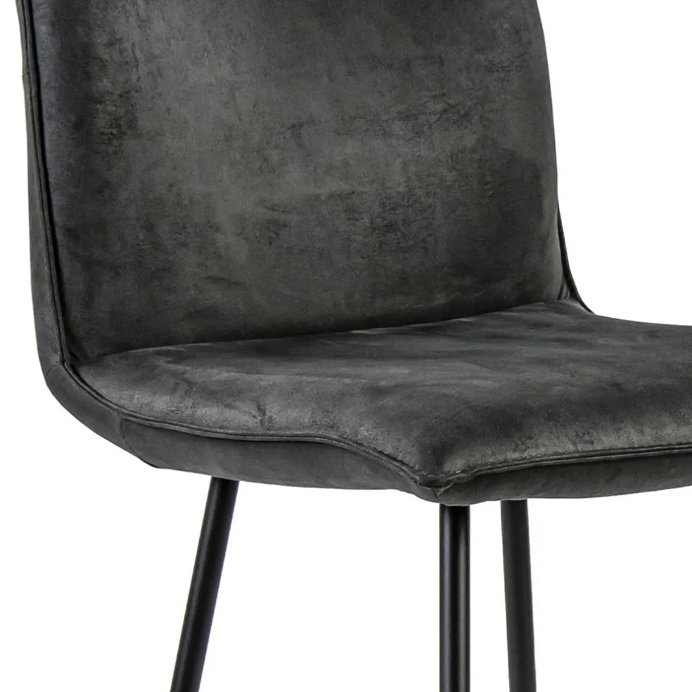 Clearance Straluma Stoere barkruk met bull lederen zitting antraciet