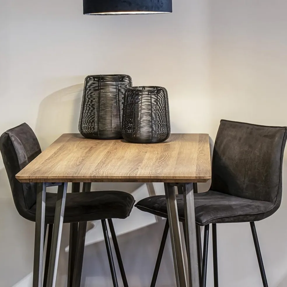 Clearance Straluma Stoere barkruk met bull lederen zitting antraciet