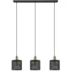 Clearance Straluma Stoere 3-lichts hanglamp mat zwart met goud