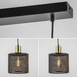 Clearance Straluma Stoere 3-lichts hanglamp mat zwart met goud
