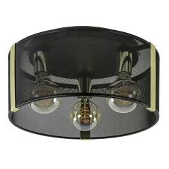 New Straluma Stoere plafondlamp zwart met glossy goud