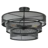 New Straluma Stoere ronde plafondlamp mat zwart metaal 56 cm