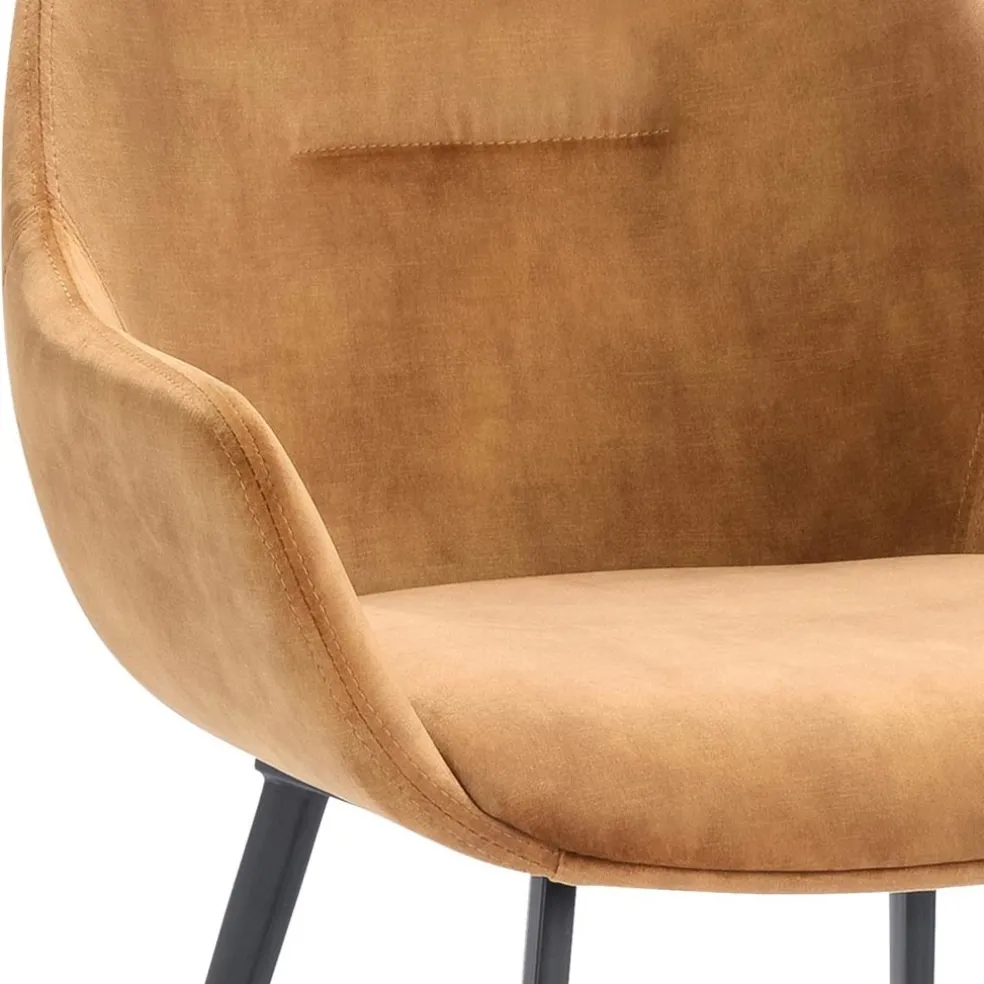 Online Straluma Stoffen armstoel cognac met zwarte pootjes