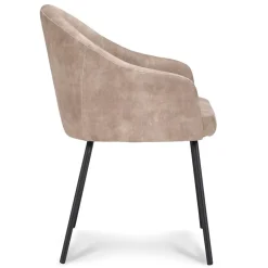 Clearance Straluma Stoffen armstoel sand met smalle metalen poot