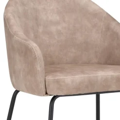 Clearance Straluma Stoffen armstoel sand met smalle metalen poot
