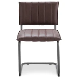 New Straluma Stoffen eetkamerstoel bruin met gunmetal onderstel