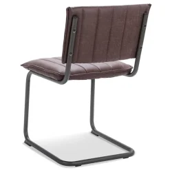 New Straluma Stoffen eetkamerstoel bruin met gunmetal onderstel