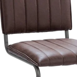 New Straluma Stoffen eetkamerstoel bruin met gunmetal onderstel