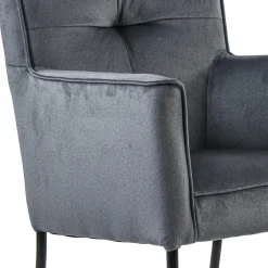 Sale Straluma Stoffen eetkamerstoel grijs/blauw op wieltjes