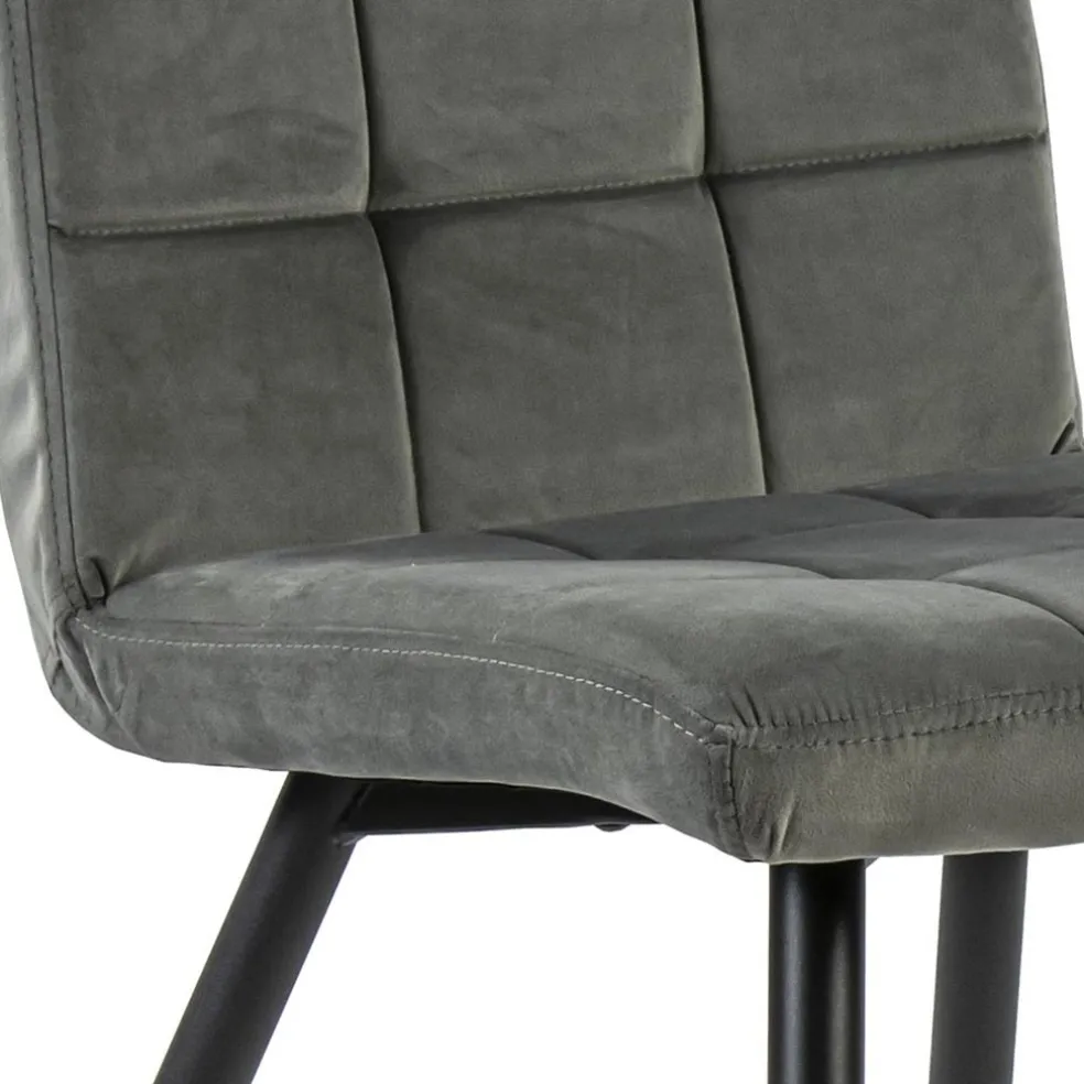 Flash Sale Straluma Stoffen eetkamerstoel grijs met zwarte poot