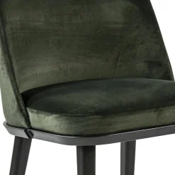 Cheap Straluma Stoffen eetkamerstoel groen met zwarte houten poot