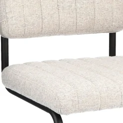 Flash Sale Straluma Stoffen eetkamerstoel met zwart metalen frame