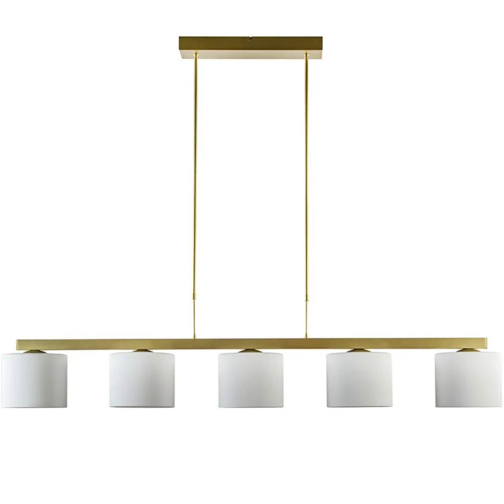 Store Straluma Strak klassieke hanglamp goud met mat wit glas