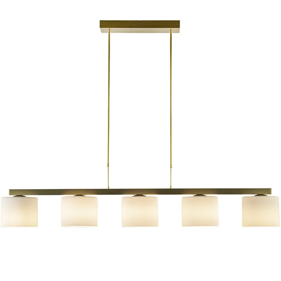 Store Straluma Strak klassieke hanglamp goud met mat wit glas