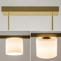 Store Straluma Strak klassieke hanglamp goud met mat wit glas