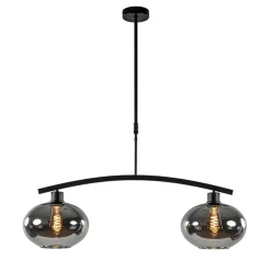 Best Sale Straluma Strak klassieke hanglamp zwart met smoke glas